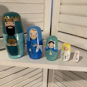 Matryoshka Cute King Family Wooden Handmade Nesting Dolls Set